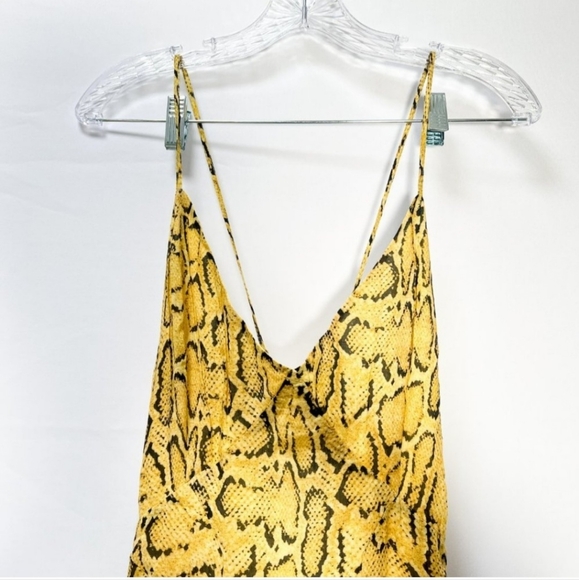 Frame Malibu Python Print Cross Back Maxi Dress in Yellow Size L - Picture 5 of 7
